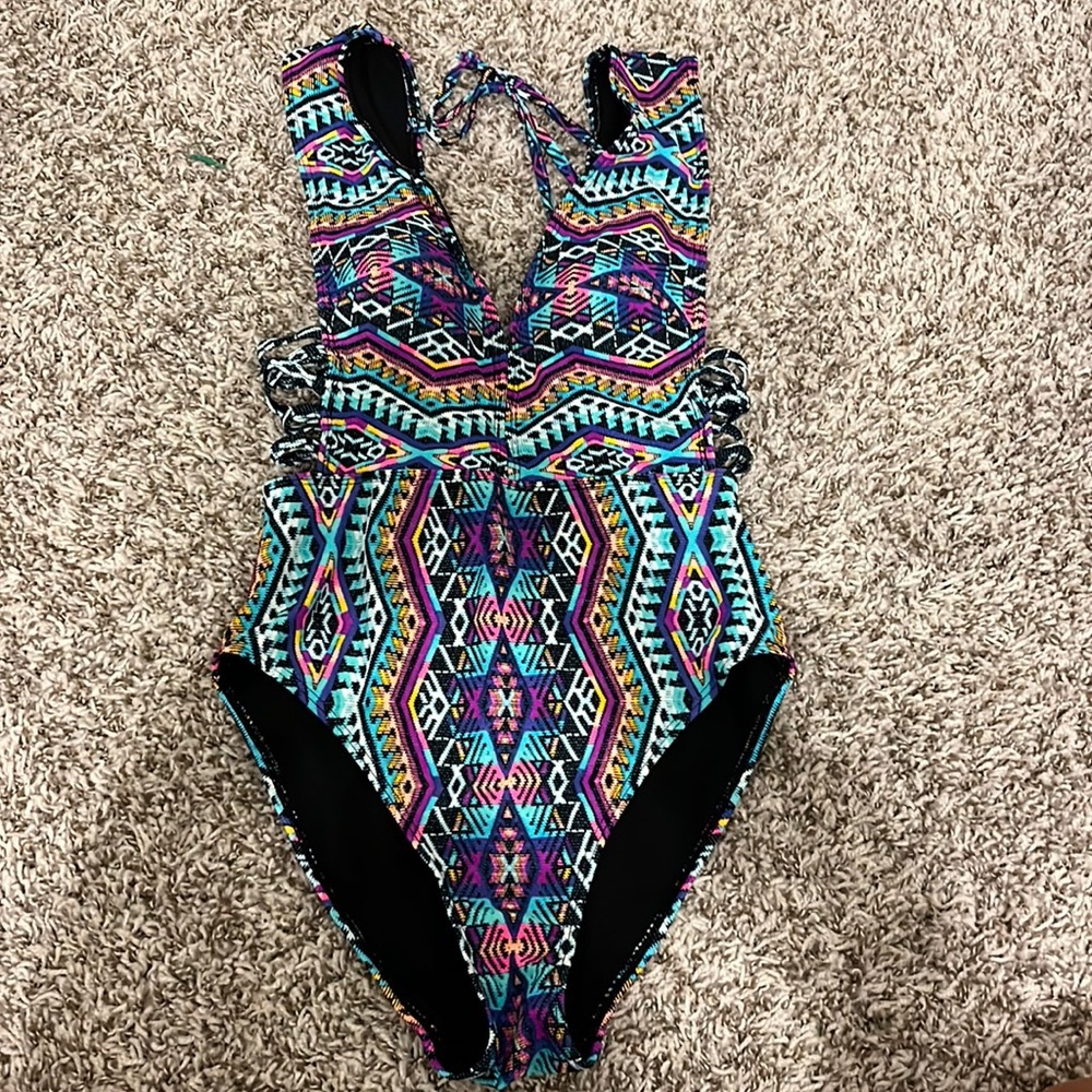 aztec print one piece swimsuit